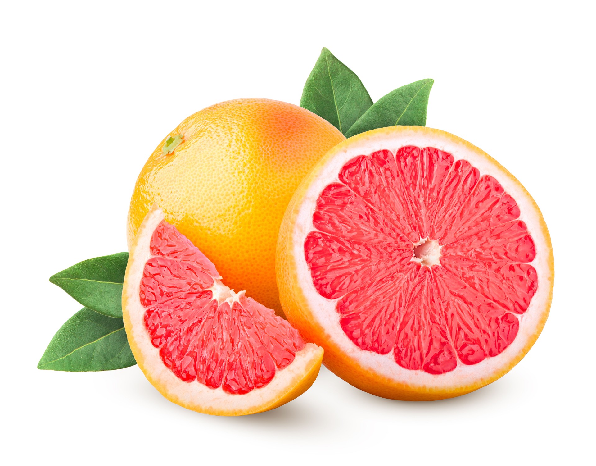 grapefruit isolated on white background, clipping path, full depth of field
